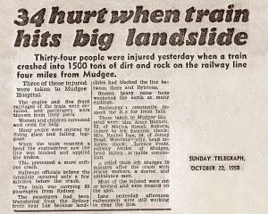 mudgee line train crash