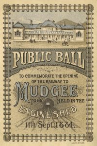 mudgee railway station public ball poster engine shed